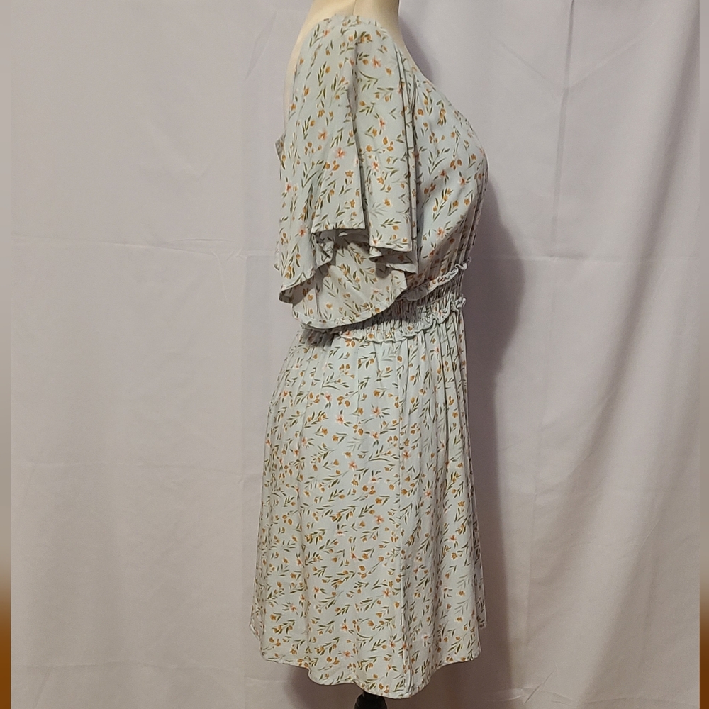 Altar'd State Light Sage Floral Smocked-Waist Dress - Picture 4 of 10